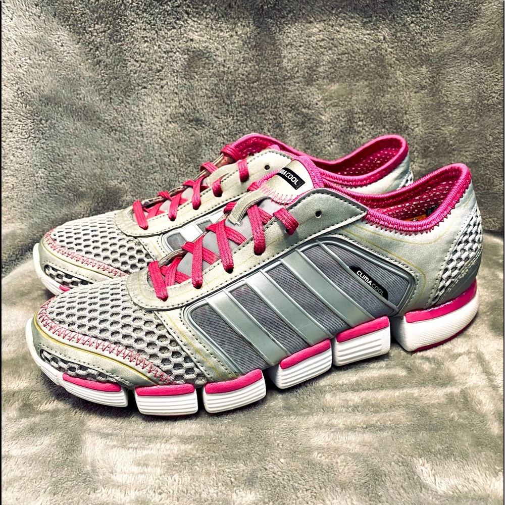 Adidas Climacool Women G47129 Silver/Pink Running Shoes Sneakers Size 8.5